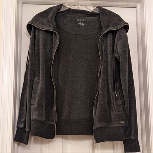 Zip Sweater with Faux Leather Sleeve Detail